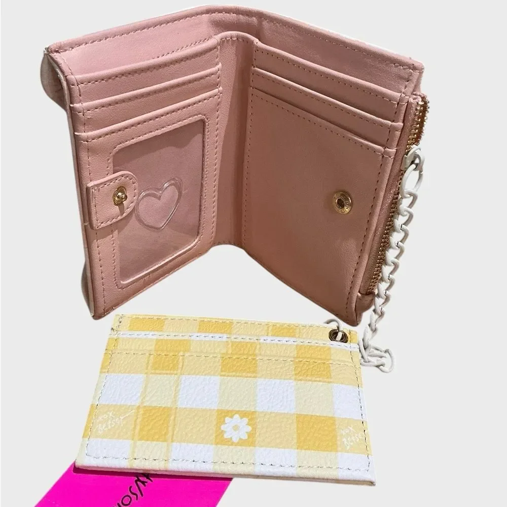Betsey Johnson 2 Piece Gingham Wallet & Card Holder Set NWT